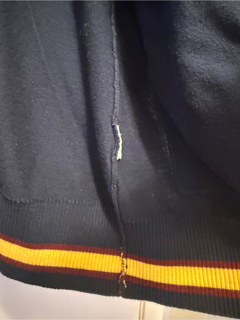 Disney Mickey Mouse Women's Navy and Yellow Varsity Cardigan Jacket - Picture 6 of 7